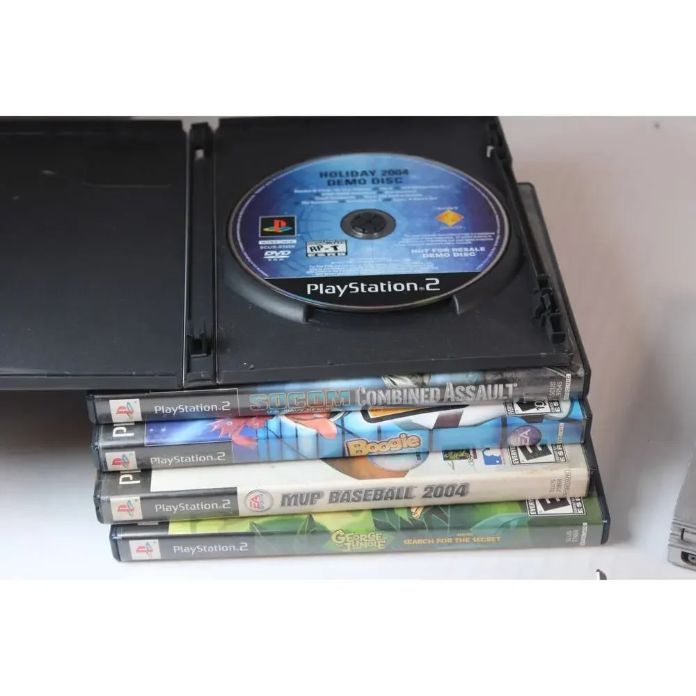 PS2 Sony PlayStation 2 Slim Console SCPH-79001 Bundle Silver Tested Working